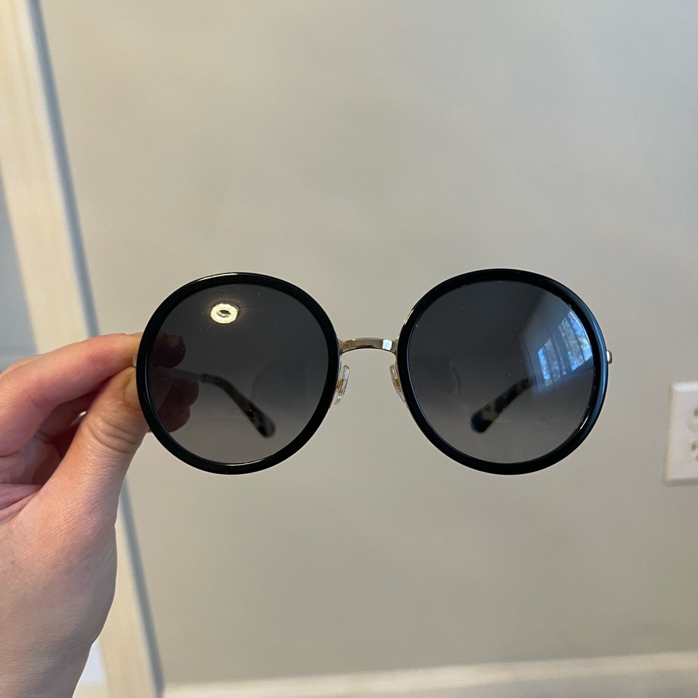 Kate Spade Lamonica Black Gold Frame Black Lens Unisex Sunglasses